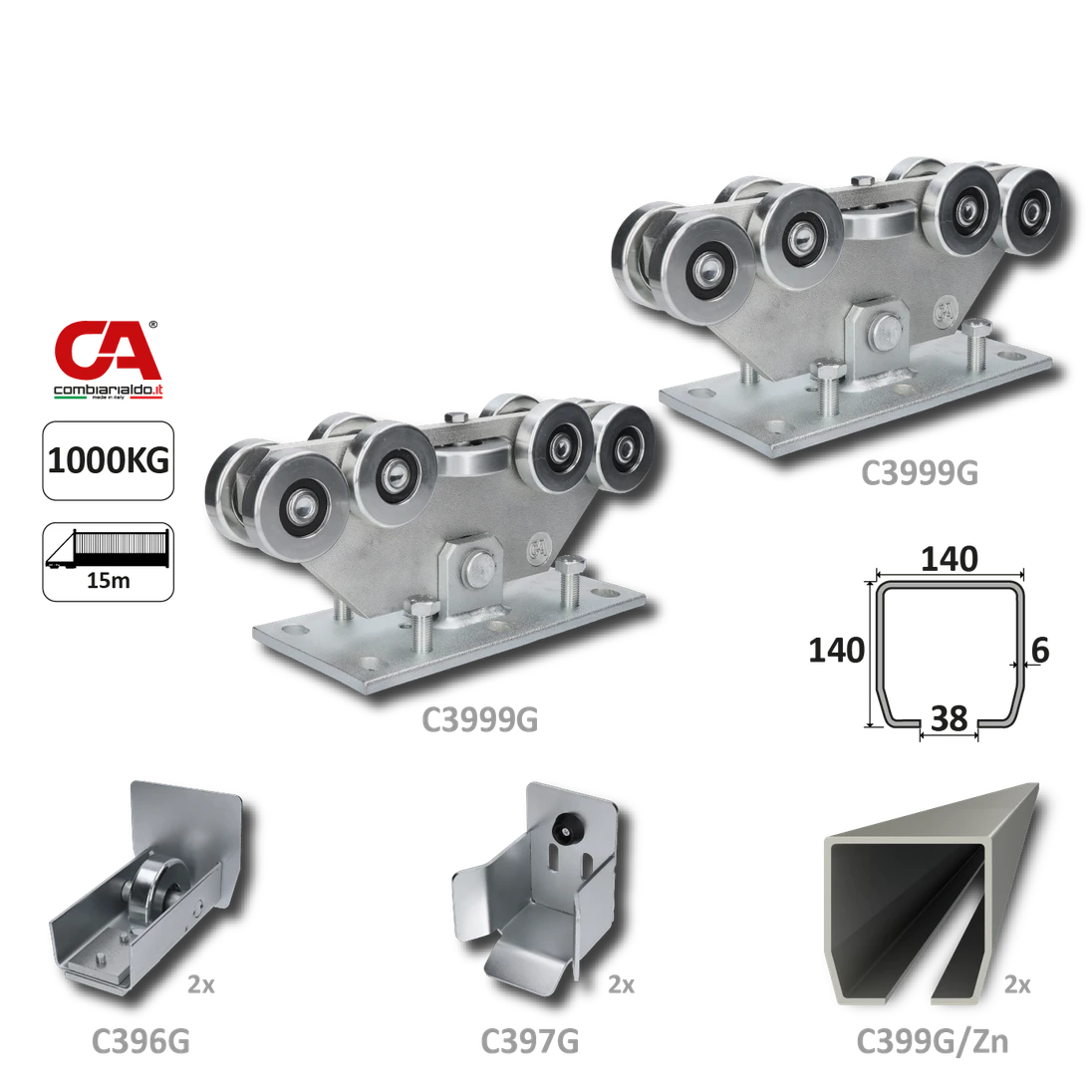 GRANDE-9 samonos do 1000 kg/15 m, profil 140 x 140 x 6 mm