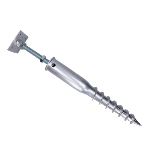 Zemný vrut, pätka M24, 110 x 110 mm, zinková farba - slide 2