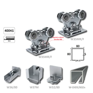 Samonos do 400 kg/5 m, dierovaný profil 80 × 80 × 5 mm, Zn - slide 0