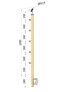 Dřevěný sloup, boční kotvení, 5řadový, průchozí, vnější