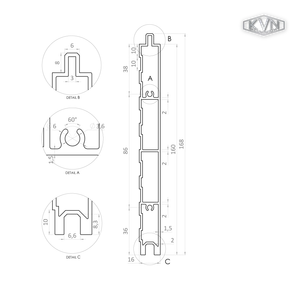 Poškodený Al profil 160 x 16 x 6000 mm, bez úpravy - slide 1