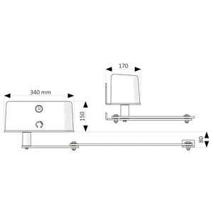 MEWAKIT3 pákový pohonu pro jednokřídlovou bránu do 4m/křídlo - slide 3