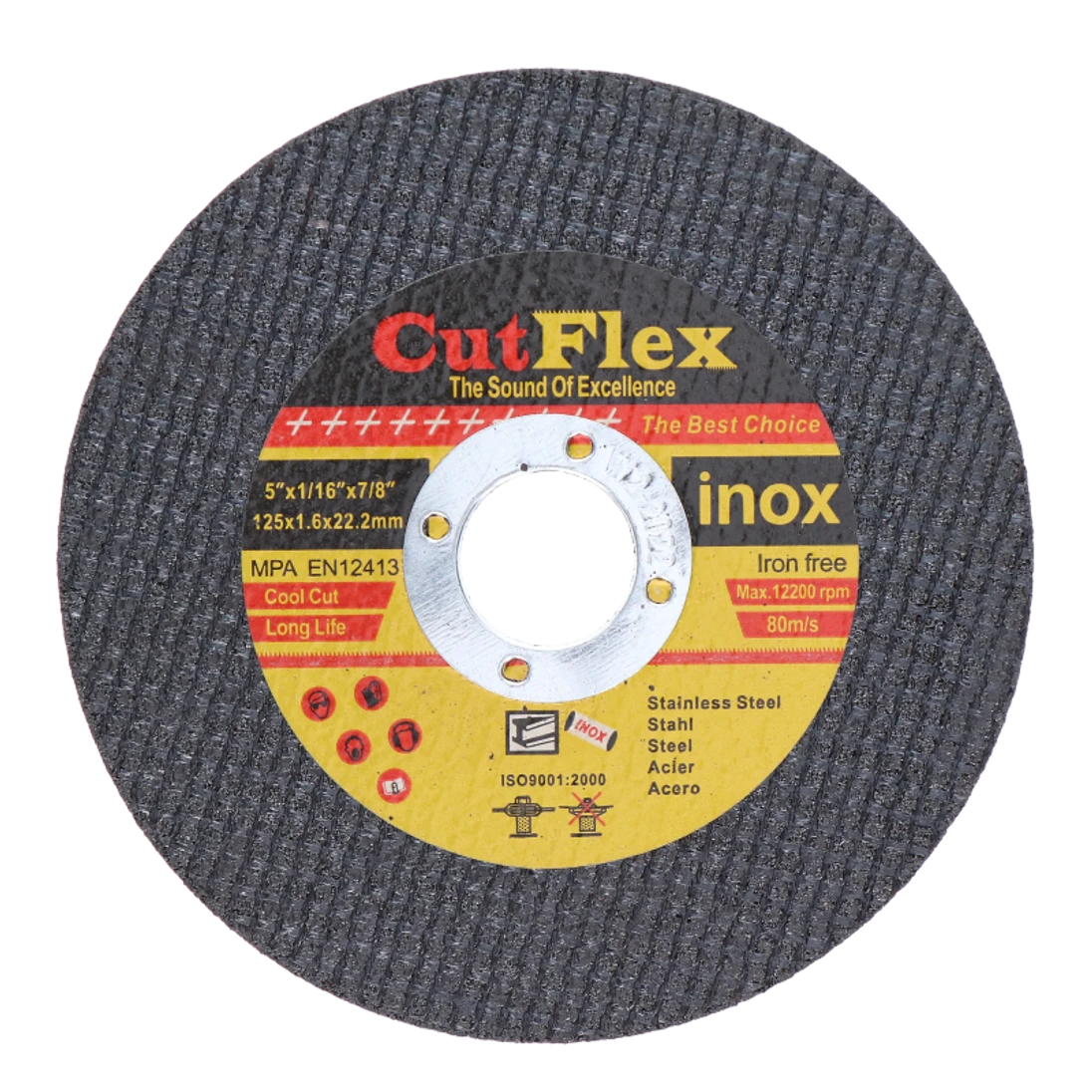 Rezný kotúč na oceľ a nerez, 125 x 1,6 x 22,2 mm