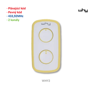 Vysielač LITE MINI NOA 4-kanál, 433 MHz, pevný/plávajúci kód,  MODRÁ/BIELA - slide 2