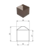 Vonkajšia krytka 15 x 15 mm, plastová PE, hnedá