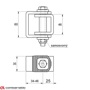 Combi Arialdo Navařovací pant M10x85mm, otevíratelný 90°, nastavitelný 1D, pozinkovaný - slide 1
