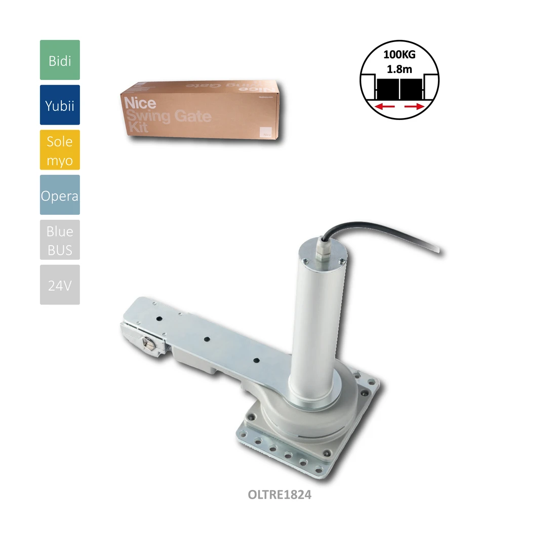 OLTRE1824 pohon pro křídlovou bránu do 1,8m/křídlo, 100 kg/křídlo