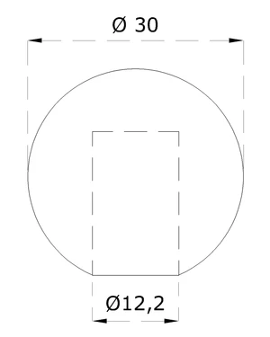 Guľa koncová ø 30 mm na trubku ø 12 mm, brúsená AISI 304 - slide 1