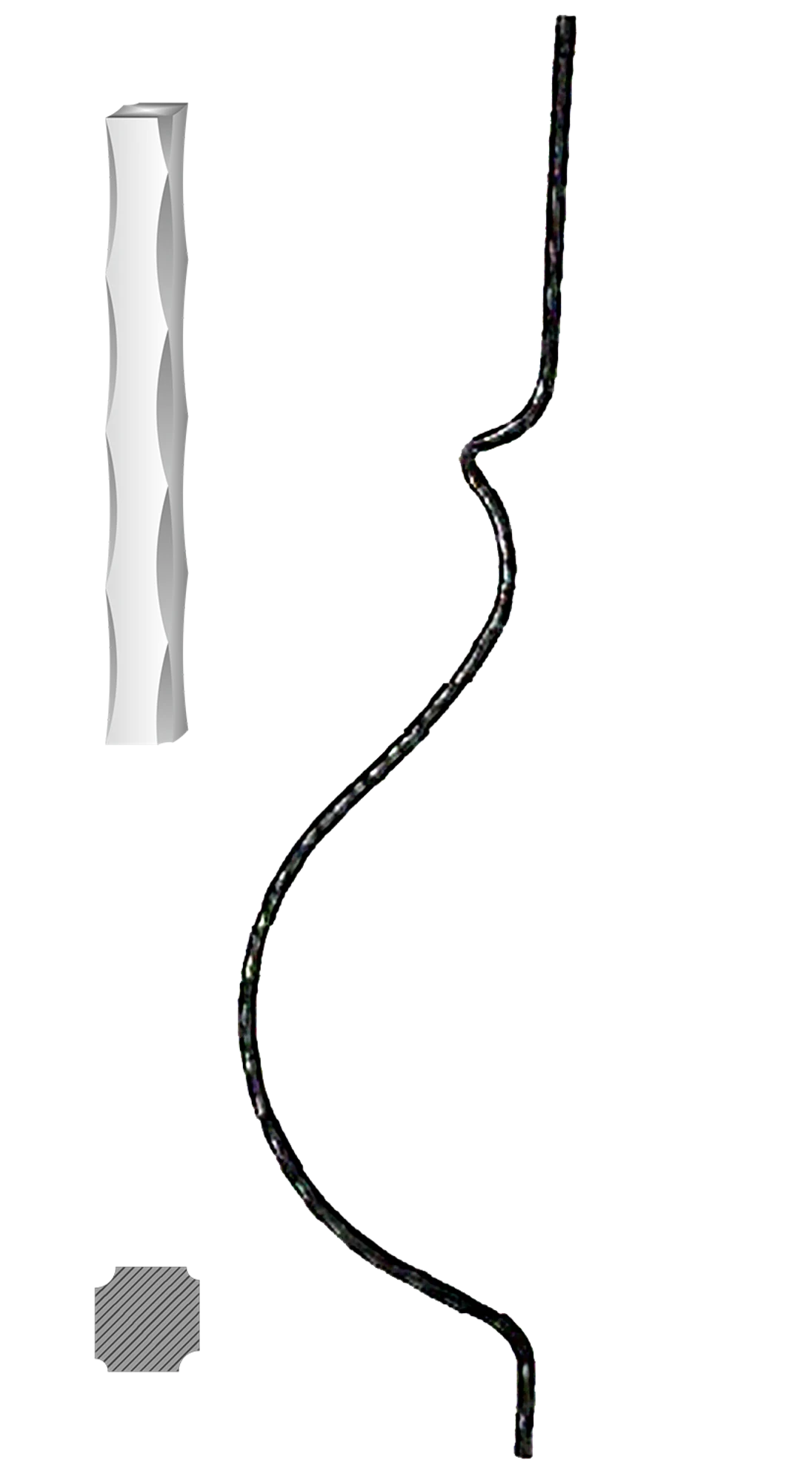 Tyč 12 x 12 mm, 1000 x 210 mm