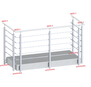 Nerezový sloup, boční kotvení, 5řadový M6, vnitřní - slide 2
