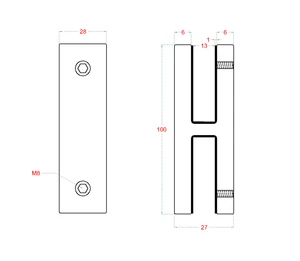 Úchyt skiel, pre sklo 12mm, brúsená nerez AISI 304 - slide 3