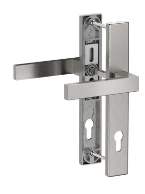 Hliníková sada se štítem klika/klika, broušený elox - slide 0