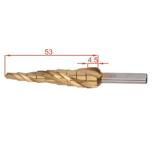Stupňovitý kužeľový vrták HSS M35 TiN 4-12 mm - slide 2