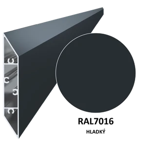 Al profil 108 x 16 x 6000 mm, lak antracit RAL 7016 - slide 0
