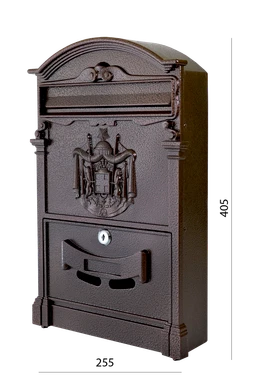 Schránka poštová, 255 x 410 x 90 mm, medená