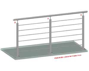 Nerezový stĺp, vrchné kotvenie, 6-dierový koncový - slide 3