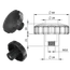 Aretačná matica, ø 64 x 40 mm, M10, polyamid, čierna