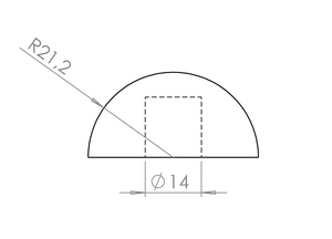 Ukončení polokulaté, na dřevěné madlo ø 42,4 mm, AISI 304 - slide 1