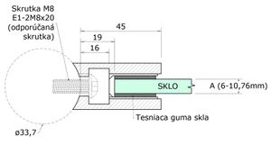 Svorka skla/plechu na trubku ø 33,7 mm, brúsená AISI 304 - slide 2