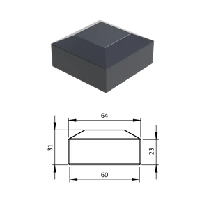 Vonkajšia krytka 60 x 60 mm, plastová PE - slide 0