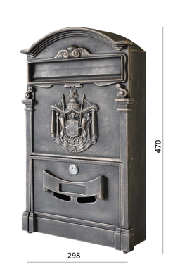 Schránka poštová, 470 x 298 x 92 mm, medená patina