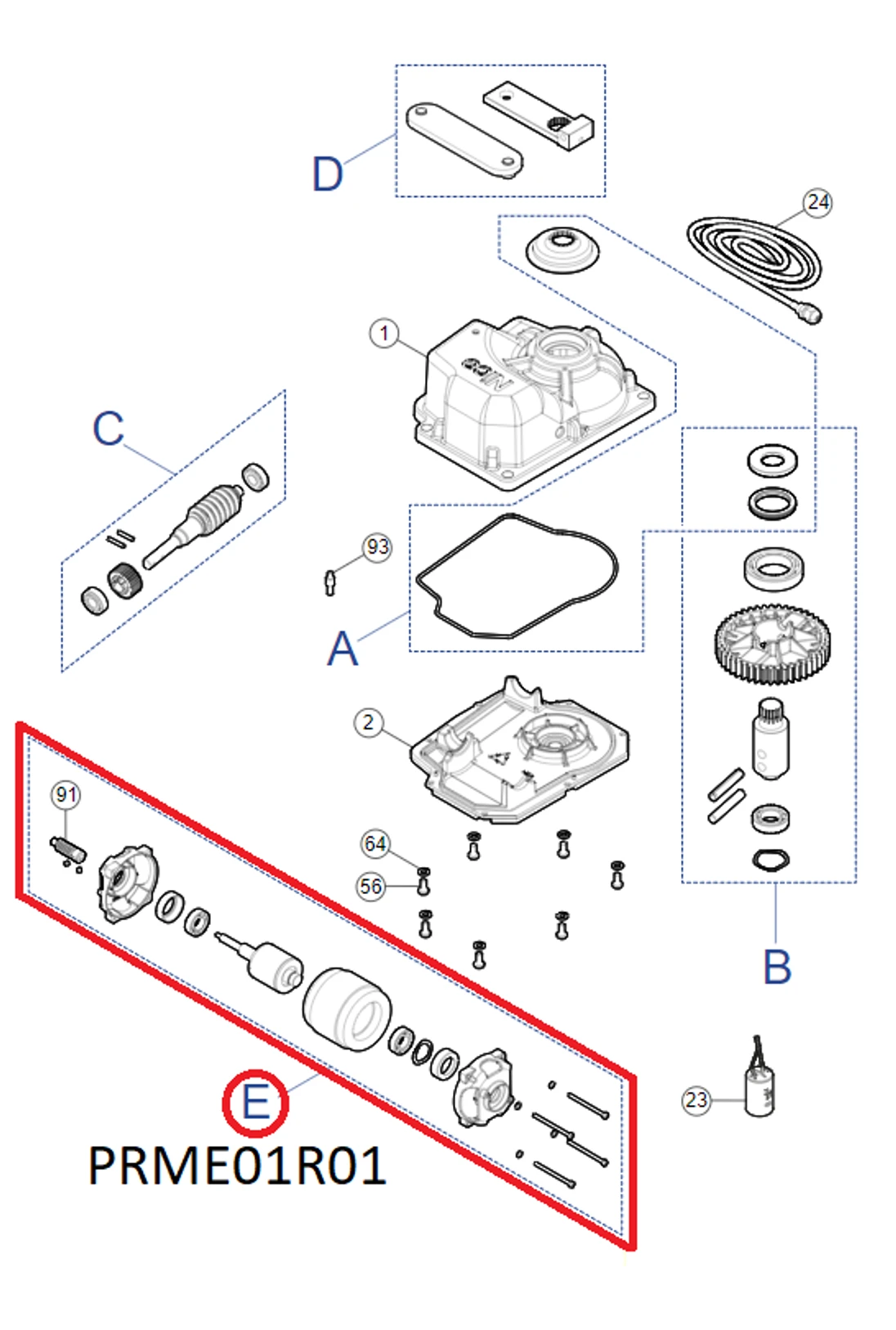 PRME01R01 kit eletromotoru pro METRO3000R01/ME3010