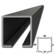 C profil 80 x 80 x 5 x 2000 mm, černý Fe