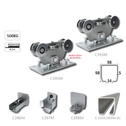 Samonos do 500 kg/8,5 m, profil s otvormi 98 x 98 x 5 mm, Zn
