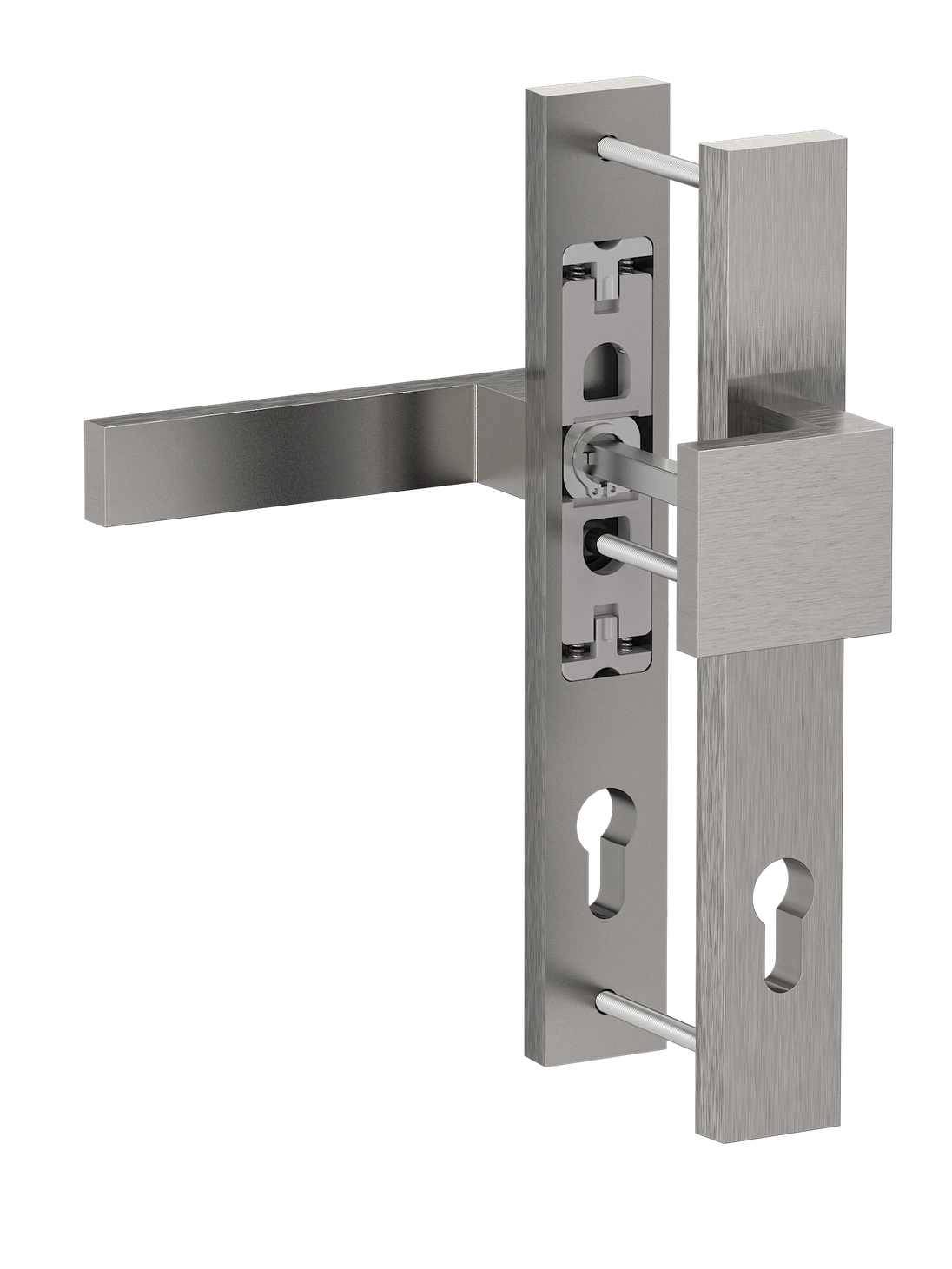 Hliníkový set so štítom kľučka/guľa, brúsený elox