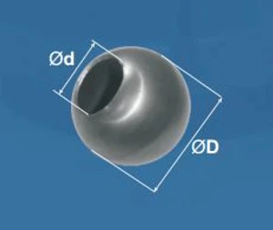 Guľa dutá ø 70 x 2 mm, otvor ø 37 mm - slide 1
