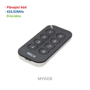 Vysielač 8-kanálový, 433 MHz, plávajúci kód, čierny - slide 0