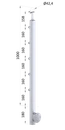 Nerezový sloup, boční kotvení, 5řadový průchozí, vnější