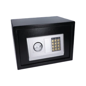 Nábytkový elektronický trezor (350x250x250mm), tloušťka: dveří 3mm, tělo 1mm, vnitřní rozměry 245x185x245mm, barva: čern - slide 1