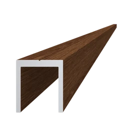 U profil 20,5 x 22 x 6000 mm, Al, lak so štruktúrou ORECH