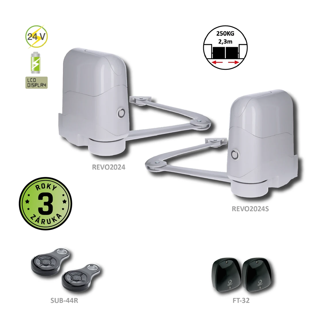 REVOKIT pre dvojkrídlovú bránu do 2,3 m/krídlo