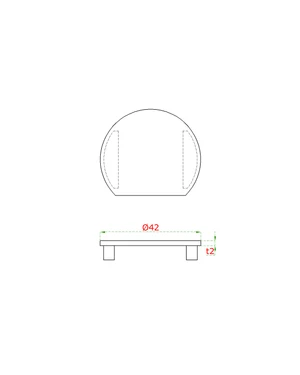 Ukončení ø42.4mm na madlo AL-HM42-2.5/AL-HM42-5, hliník - slide 2