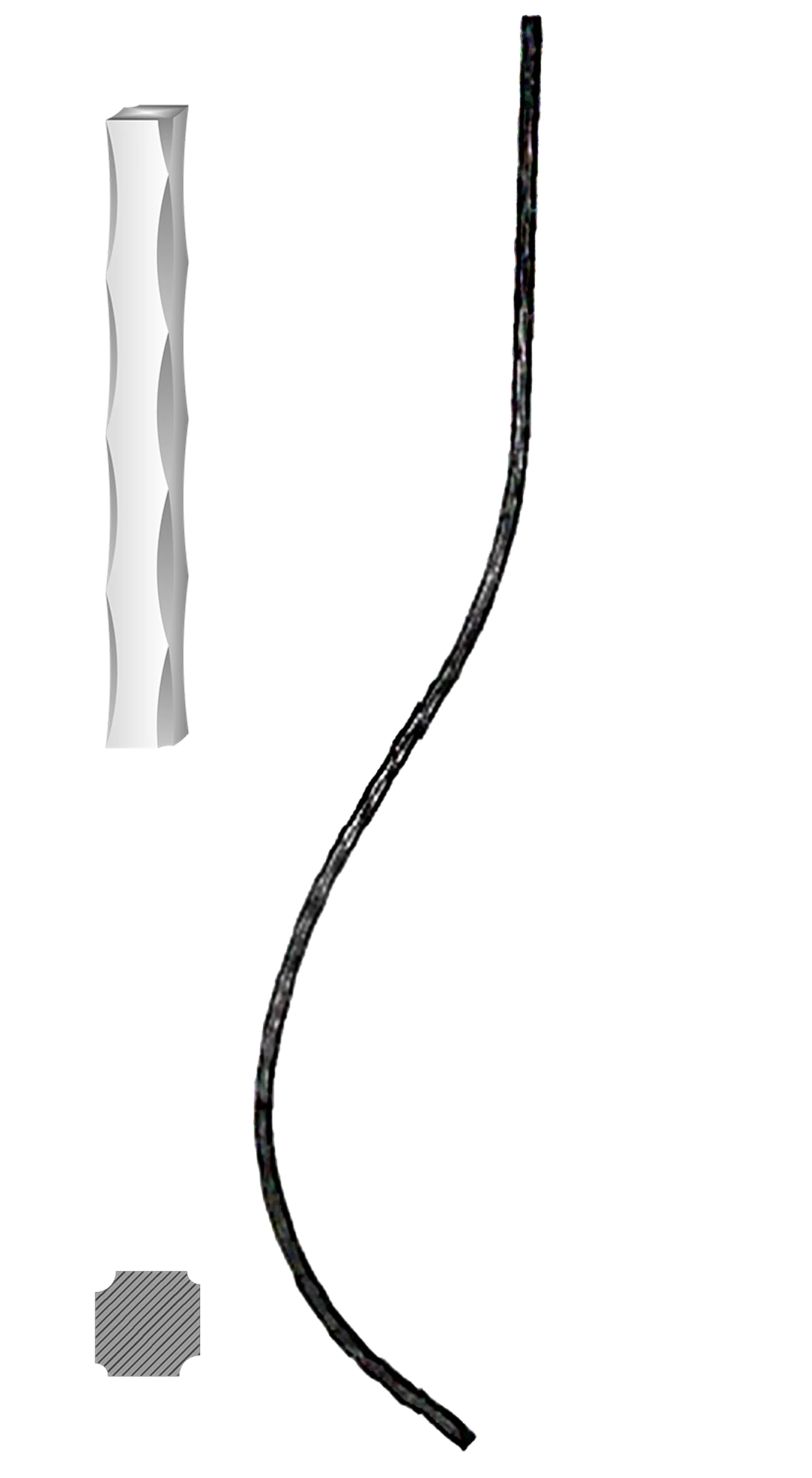 Tyč 12 x 12 mm, 900 x 160 mm