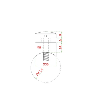 DOPREDAJ! Držiak k bočnému kotveniu, na ø 42,4 mm, AISI 304 - slide 1