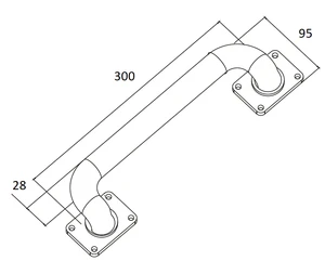 Madlo 348 x 88 mm, ø 28 mm, osadenie 74 mm, čierna farba - slide 4