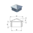 Krytka plastová se stříškou 50 x 50 mm, šedá