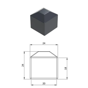 Vonkajšia krytka 20 x 20 mm, plastová PE - slide 0