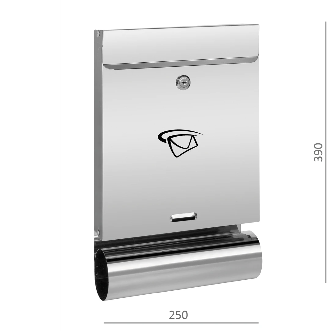 Schránka poštová, max. formát listu A4, leštená AISI 304
