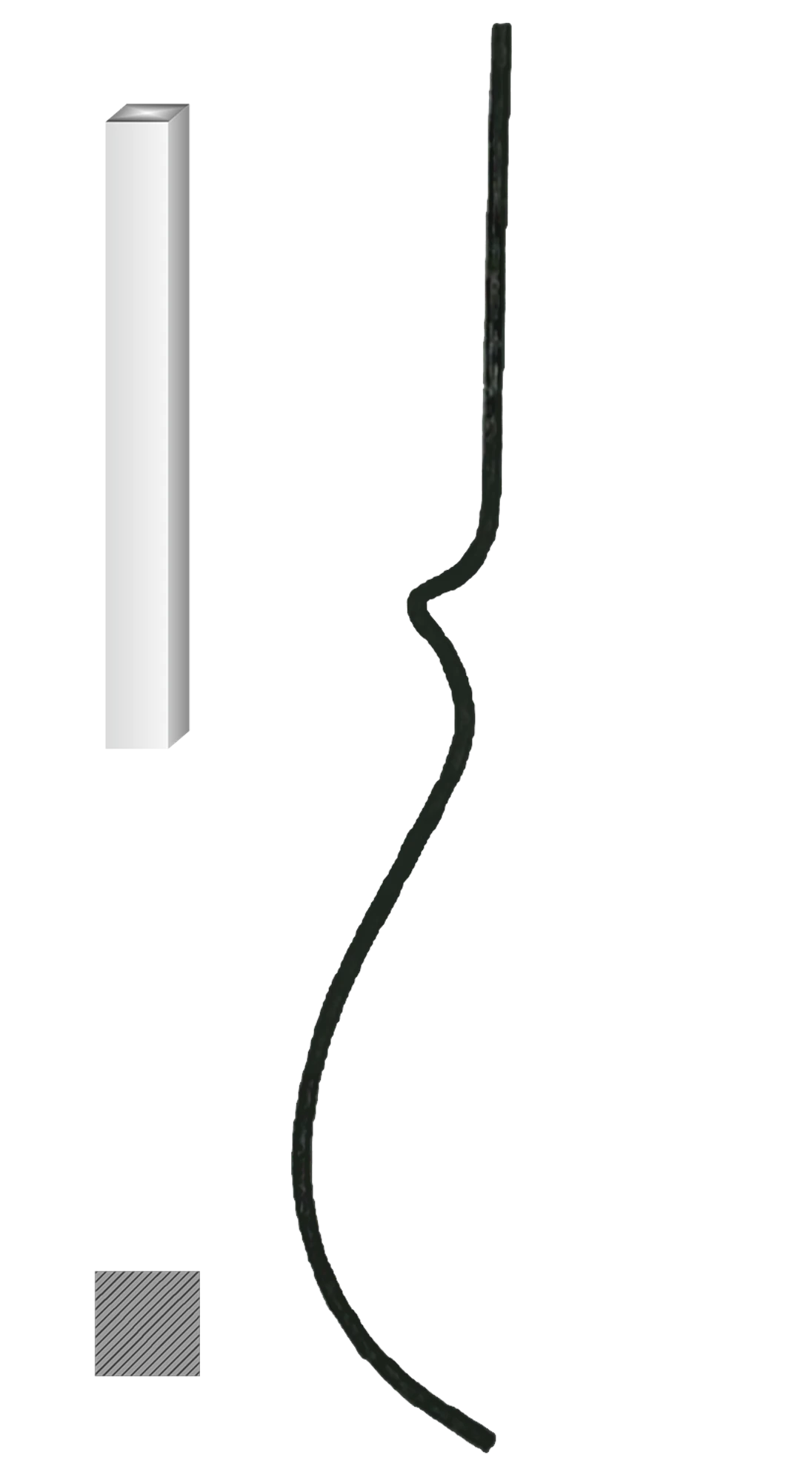 Tyč 12 x 12 mm, 1000 x 220 mm