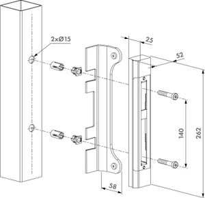 Dorazová lišta, nastaviteľná pre šírku profilu 40 - 60 mm - slide 1