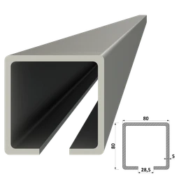 C profil 80x80x5mm, pozink pro samonosný systém, délka 1-7m