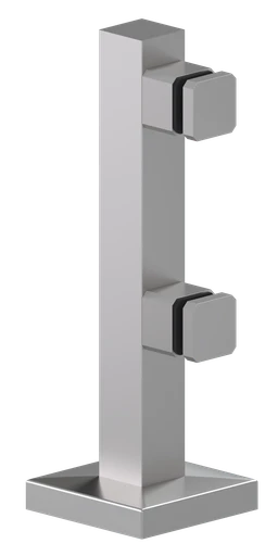 Nerezový stĺpik na sklo s dvomi svorkami ø 40 mm