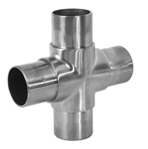 Spojka, křížový kus na trubku ø42.4mm, broušená AISI304 - slide 0