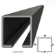 C profil 70 x 70 x 4 x 1000 mm, čierny Fe