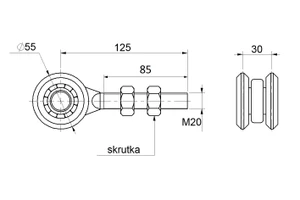 Vozík pre závesný systém, 2 kolieska, do 200 kg - slide 1