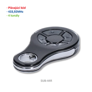 Vysílač 4kanálový, 433MHz, plovoucí kód, černý - slide 0